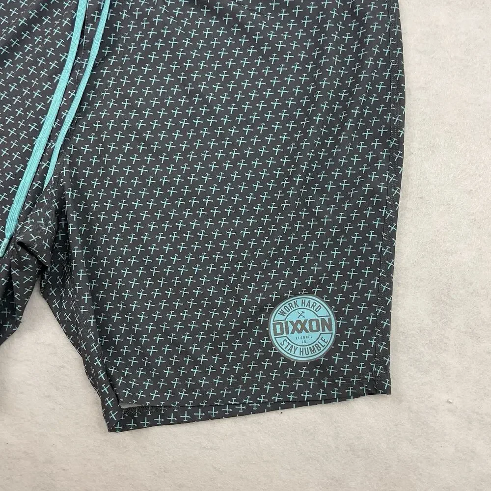 Dixxon Board Shorts Mens 48 Gray Drawstring Waist Surf Swim Trunks